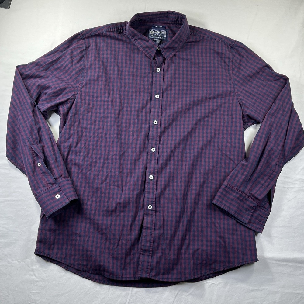 American Rag Cie Check Button Down Purple Shirt Size XXL